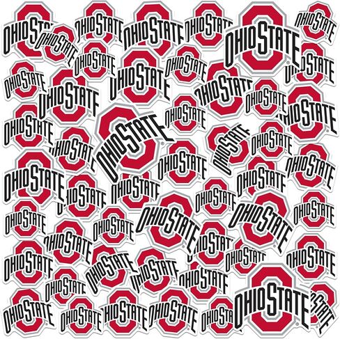 The Ohio State University Primary Logo 50ct Vinyl Large Deluxe Stickers Variety Pack - Laptop, Water Bottle, Scrapbooking, Tablet, Skateboard, Indoor/Outdoor in Kuwait