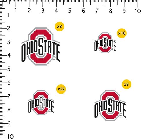 The Ohio State University Primary Logo 50ct Vinyl Large Deluxe Stickers Variety Pack - Laptop, Water Bottle, Scrapbooking, Tablet, Skateboard, Indoor/Outdoor in Kuwait