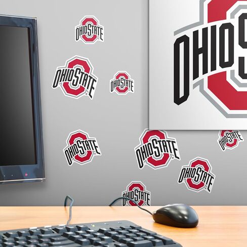 The Ohio State University Primary Logo 50ct Vinyl Large Deluxe Stickers Variety Pack - Laptop, Water Bottle, Scrapbooking, Tablet, Skateboard, Indoor/Outdoor in Kuwait
