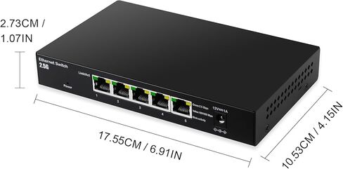 5-Port 2.5Gb Ethernet Switch,25Gbps High-Speed Unmanaged Switch,5 x 2.5GBASE-T Ports,Fanless Metal Design, Wall Mountable,Plug - Play in Saudi Arabia