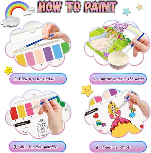 الطلاء باستخدام كتب مائية للأطفال، كتاب تلوين حيوانات البحر مع مجموعة ألوان مائية للأطفال، مجموعة تلوين للسفر، فنون وحرف يدوية مناسبة لعيد الميلاد in Kuwait