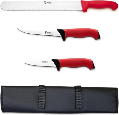 Jero 4 Piece P3 Butcher Meat Processing Set, Cimeter, Breaking, and Boning Knives - Includes Mundial Sharpening Steel in Saudi Arabia