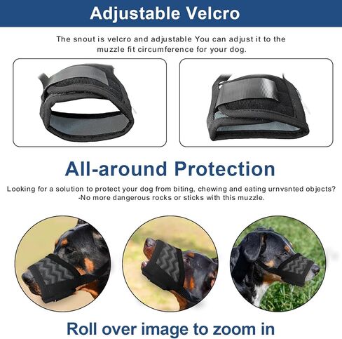 Dog Muzzle, Soft Mesh Muzzle for Small Medium Large Dogs Chihuahua Poodles Beagle Dachshund Corgis Labrador, Puppy Muzzle for Biting Chewing Grooming (Grey, XS-(Snout 5¼"-6")) in Kuwait