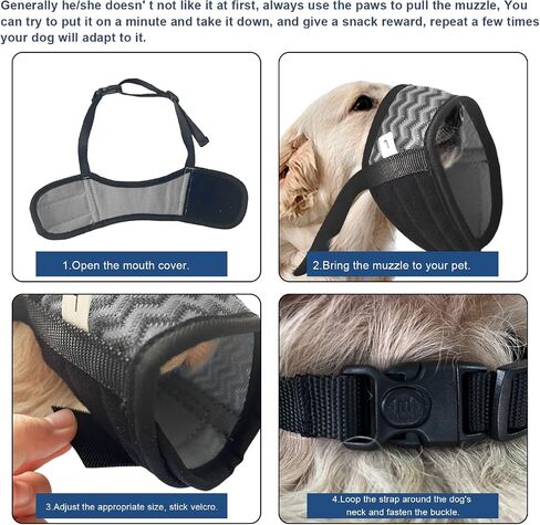 Dog Muzzle, Soft Mesh Muzzle for Small Medium Large Dogs Chihuahua Poodles Beagle Dachshund Corgis Labrador, Puppy Muzzle for Biting Chewing Grooming (Grey, XS-(Snout 5¼"-6")) in Saudi Arabia
