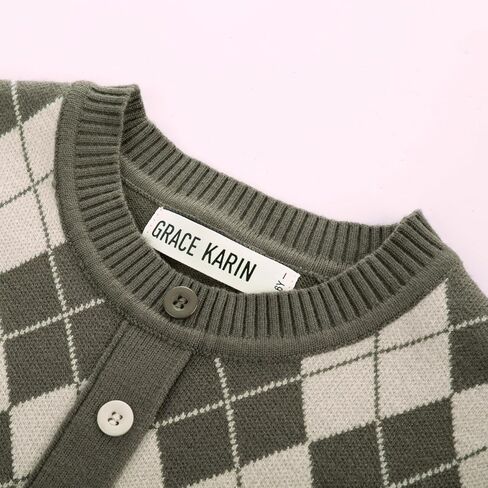 GRACE KARIN Girls Argyle Knit Sweater Dress Long Sleeve Fall Winter Christmas Dresses 6-14​Y in Kuwait