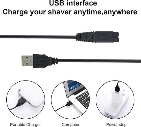 كابل شحن من ماكينة الحلاقة ورؤوس استبدال منفردة متوافقة مع ماكينة الحلاقة Microtouch Solo للرجال (4 شفرات حلاقة وكابل شاحن USB و2 فرشاة نظيفة) in Kuwait