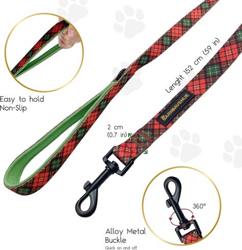 Dog Collar Leash Set - Premium Collar and Leash Combo with Stylish Bow & Poop Bag Holder - Ideal for Small, Medium & Large Dogs (M/S/L) (Large) in Saudi Arabia