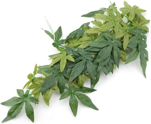 Yosooo Artificial Plants Fake Leaves Plastic Green Grass with Sucker for Aquarium Fish Tank Reptile Terrarium Habitat Box Cage Terrarium Ornaments Outside Home Garden Eco-Friendly Decor(50cm/19.69in) in Saudi Arabia