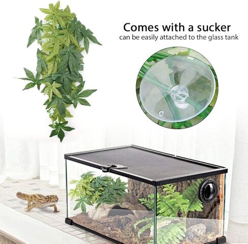 Yosooo Artificial Plants Fake Leaves Plastic Green Grass with Sucker for Aquarium Fish Tank Reptile Terrarium Habitat Box Cage Terrarium Ornaments Outside Home Garden Eco-Friendly Decor(50cm/19.69in) in Saudi Arabia