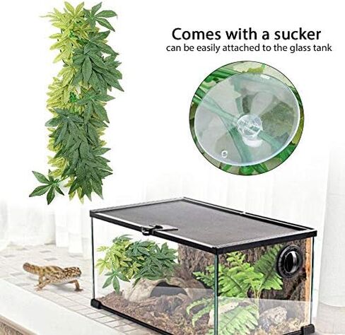 Yosooo Artificial Plants Fake Leaves Plastic Green Grass with Sucker for Aquarium Fish Tank Reptile Terrarium Habitat Box Cage Terrarium Ornaments Outside Home Garden Eco-Friendly Decor(50cm/19.69in) in Saudi Arabia