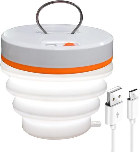 LED Camping Lantern,3 Lighting Modes,3000ma Camping Lantern Rechargeable,Camping Accessories with Hanging Rings and Ropes,for Camping,Hiking,Hurricanes,Power Outages,Foldable,Not Waterproof in Saudi Arabia