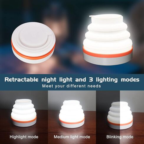 LED Camping Lantern,3 Lighting Modes,3000ma Camping Lantern Rechargeable,Camping Accessories with Hanging Rings and Ropes,for Camping,Hiking,Hurricanes,Power Outages,Foldable,Not Waterproof in Saudi Arabia