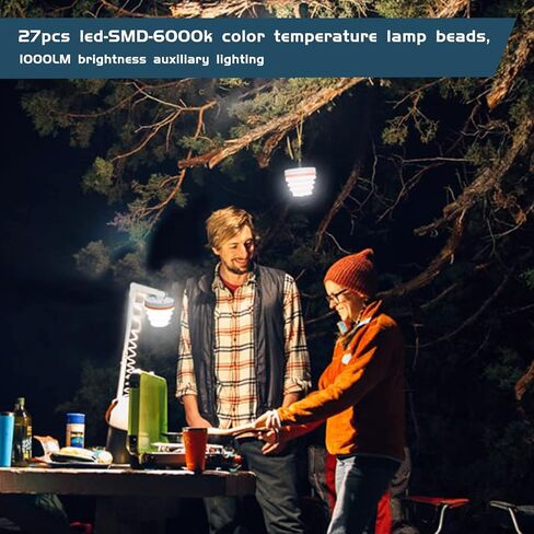 LED Camping Lantern,3 Lighting Modes,3000ma Camping Lantern Rechargeable,Camping Accessories with Hanging Rings and Ropes,for Camping,Hiking,Hurricanes,Power Outages,Foldable,Not Waterproof in Saudi Arabia