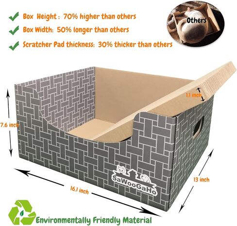 Cat Cardboard Scratcher with Extra-Large Box Bigger Space Double-Sided Scratching Refillable Pad Scratch Board Easy to Clean Scratched Lounger for Indoor Cats Weaving Patterns in Saudi Arabia