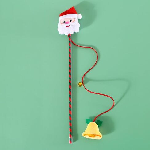 Christmas Cat Wand Toy for Cats, Xmas Cat Gift Box, Interactive Kitten Toys for Indoor Cats, Cat Feather Toys with Bell for Christmas (Santa Claus) in Saudi Arabia