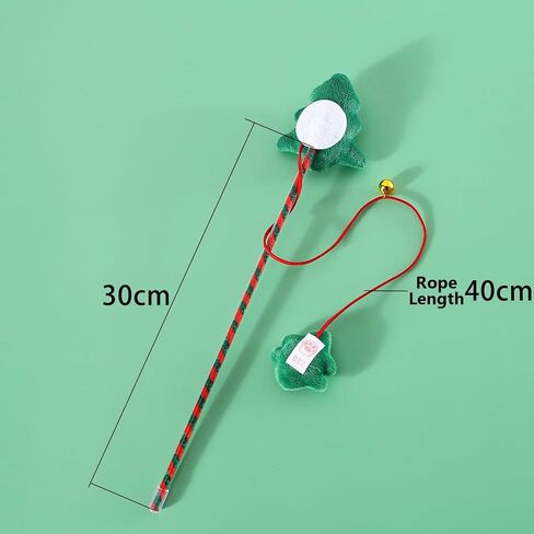 Christmas Cat Wand Toy for Cats, Xmas Cat Gift Box, Interactive Kitten Toys for Indoor Cats, Cat Feather Toys with Bell for Christmas (Santa Claus) in Saudi Arabia