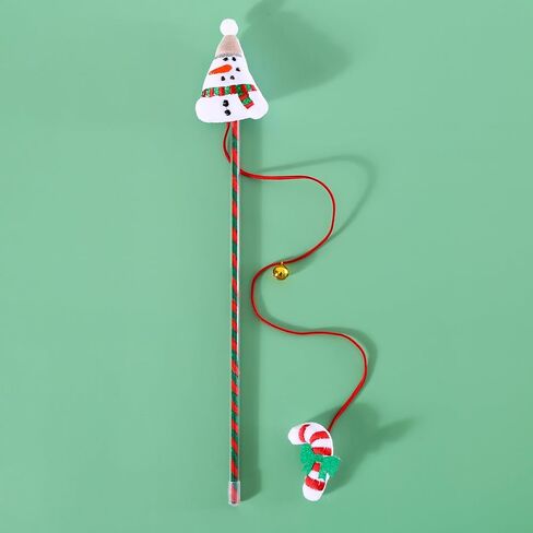 Christmas Cat Wand Toy for Cats, Xmas Cat Gift Box, Interactive Kitten Toys for Indoor Cats, Cat Feather Toys with Bell for Christmas (Santa Claus) in Saudi Arabia