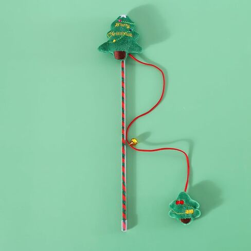 Christmas Cat Wand Toy for Cats, Xmas Cat Gift Box, Interactive Kitten Toys for Indoor Cats, Cat Feather Toys with Bell for Christmas (Santa Claus) in Saudi Arabia