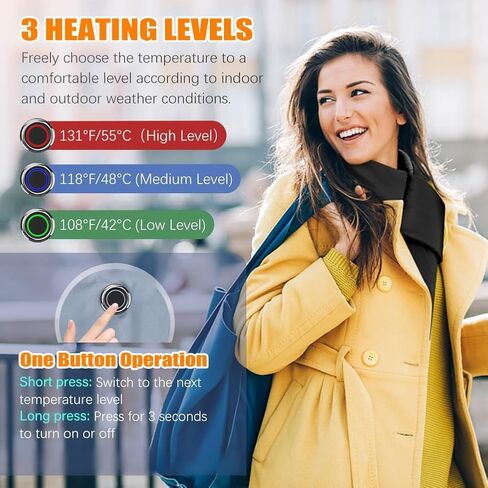 Heated Scarf with 5000mAh Battery Rechargeable Heating Pad for Neck Pain Relief, Electric Heated Neck Wrap Warmer with 3 Heat Levels, Cordless Thermal Brace Neck Heater for Men Women in Saudi Arabia