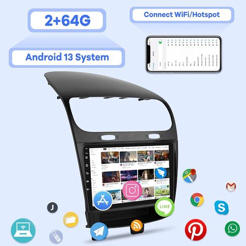 [2G+64G] Car Radio for Dodge Journey 2011-2019 and for Fiat Freemont 2012-2014, 9 inch Touch Screen Android Stereo, HiFi Audio/Carplay/Android Auto/SWC/Bluetooth/WiFi in Saudi Arabia