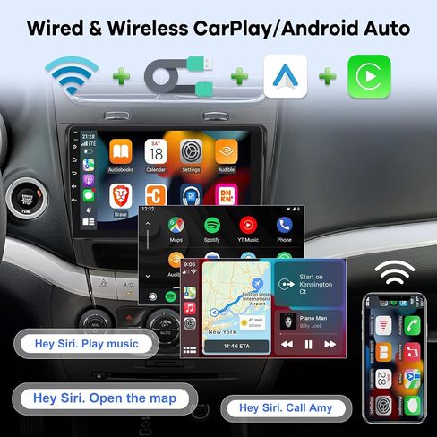 [2G+64G] Car Radio for Dodge Journey 2011-2019 and for Fiat Freemont 2012-2014, 9 inch Touch Screen Android Stereo, HiFi Audio/Carplay/Android Auto/SWC/Bluetooth/WiFi in Saudi Arabia