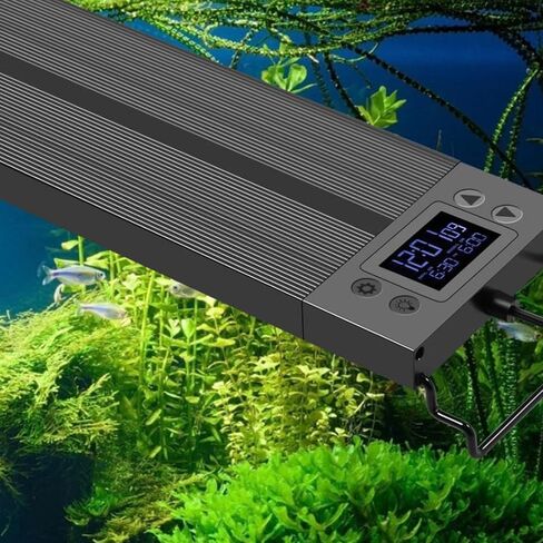 حوض السمك ضوء 18-24 بوصة ضوء خزان الأسماك LED الطيف الكامل مع الموقت السيارات على / قبالة قوس قابل للتمديد حوض السمك ضوء النبات للمياه العذبة المزروعة خزان شروق الشمس غروب الشمس قابل للتعديل متعدد الألوان in Saudi Arabia