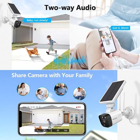 OOSSXX (Solar Power Battery 100% Wire-Free) All-in-one Monitor 2-Way Audio Solar Powered Security Camera System with Monitor Outdoor Wireless Home Security System WiFi Cameras Surveillance Systems in Saudi Arabia