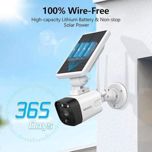 OOSSXX (Solar Power Battery 100% Wire-Free) All-in-one Monitor 2-Way Audio Solar Powered Security Camera System with Monitor Outdoor Wireless Home Security System WiFi Cameras Surveillance Systems in Saudi Arabia