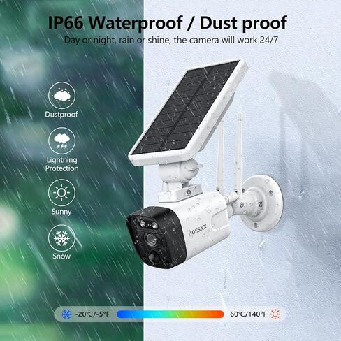OOSSXX (Solar Power Battery 100% Wire-Free) All-in-one Monitor 2-Way Audio Solar Powered Security Camera System with Monitor Outdoor Wireless Home Security System WiFi Cameras Surveillance Systems in Saudi Arabia