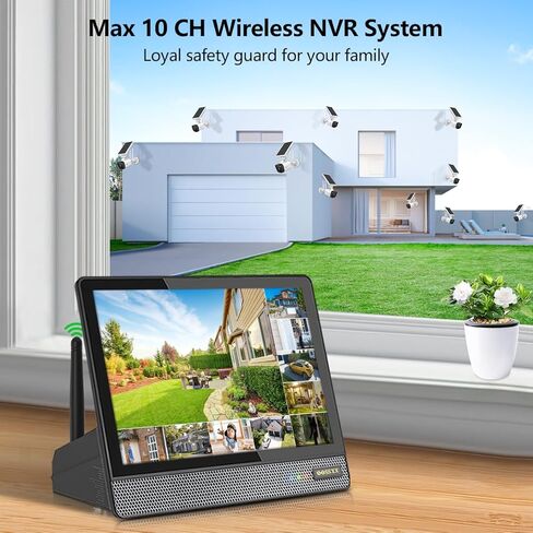 OOSSXX (Solar Power Battery 100% Wire-Free) All-in-one Monitor 2-Way Audio Solar Powered Security Camera System with Monitor Outdoor Wireless Home Security System WiFi Cameras Surveillance Systems in Saudi Arabia