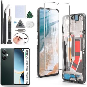 YWLRONG for OnePlus Nord N30 5G Screen Replacement for OnePlus Nord N30 5G CPH2513 CPH2515 LCD Display Touch Screen Digitizer Assembly Replacement with Tools（with Frame）