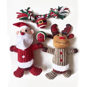PetLike Christmas Dog Toy Dog Squeaky Toy Plush Toy Gift Puppy Chew Toy for Small Medium Dogs with Squeakers
