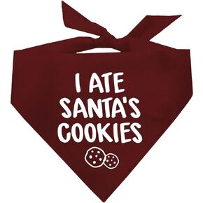 I Ate Santa's Cookies Christmas Dog Bandana (Red, OS 543)