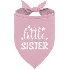 Little Sister Dog Bandana, Pet Dog Gender Revealing Triangle Scarf, Dog Bandana for Small Medium Large Dog, Pink Dog Bandana, Gift for Dog Lover, Funny Cute Dog Bandana (A67)