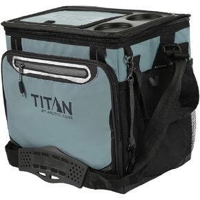 Titan Arctic Zone - Insulated Leak-Proof Collapsible Cooler Bag, Holds 40 Cans, Teal, Blue