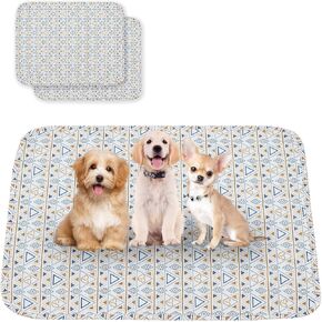 Washable Dog Pee Pads, 2-Pack Absorbent Reusable Puppy Pads, Machine Washable, Soft and Non-Slip Puppy Pads, Waterproof and Leak-Proof Training Mats, Perfect for Crate, Sofa, Playpen, Bed