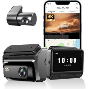 DDPAI 4K Dash Cam Front and Rear UHD 2160P+1080P Car Dashcam with Start Reminder Night Vision 5G WiFi ADAS APP Control Extended 24 Hours Parking Monitor Support 512GB TF Card, Z60