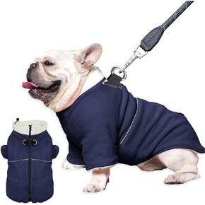 Vecomfy 2 Layers Fleece Dog Sweater with Strong Harness Built in 2 D-Rings Puppy Coat for Small Dogs,Warm Dog Jacket for Winter Cold Weather,Pink S
