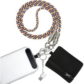 Cell Phone Lanyard Built in Charging Cable, Cross Body Phone Strap, with USB-C to A Adapter