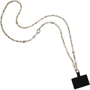 Phone Lanyard Crossbody, Beaded Phone Strap Holder Chain, Multifunctional Patch Lanyard Compatible Most Smartphones