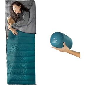 Ultra Compact Down Sleeping Bag, 3 Season, Lightweight, Packable Sleeping Bag Adults, Double Sleeping Bag, for Backpacking, Camping, Hiking, Family, Compact with Stuff Sack Sleep Sacks