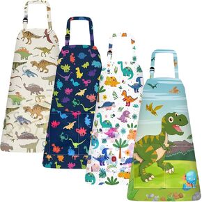 PLULON 4 Pcs Kids Apron Lemonade Stand Supplies for Kids, Kids Lemon Apron with Pockets Adjustable Strap Lemonade Stand