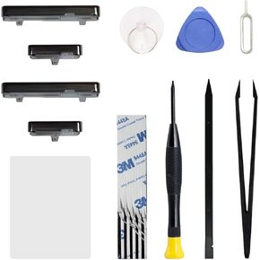 2 Pack for Galaxy S23 Ultra Power Volume Button Replacement Repair Part, Side Buttons Compatible with S23 Ultra, with Toolkit, Black