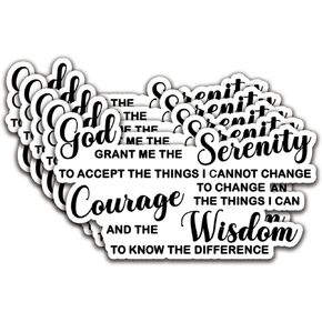 (3 قطع) ملصق God Grant Me The Serenity ملصق مسيحي ملصق God ملصق فينيل مقاوم للماء للبالغين لأجهزة الكمبيوتر المحمول Kindle Car Tumbler Water Bottle Mug للهاتف المحمول - مقاس 3 × 1.8 بوصة