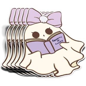 (3Pcs) Ghost Reading Enemies to Lovers Book Sticker Reading Lover Nerd Book Addict Bookish Decal Waterproof Vinyl Stickers Adult for Laptop Kindle Water Bottle Mug Phone Notebook - Size 3"x2.5"