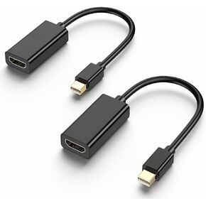Mini DisplayPort to HDMI Adapter 2 Pack, 4K Mini DP (Thunderbolt) to HDMI Converter Male to Female for iMac, MacBook Pro, MacBook Air, Mac Mini, Microsoft Surface Pro 3/4