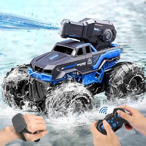 1:16 سيارة برمائية تعمل بالتحكم عن بعد مع مسدس مياه للرماية 4WD لجميع التضاريس RC شاحنة قارب خزان مقاوم للماء 2.4 جيجا هرتز على الطرق الوعرة Rc لعبة سيارة للأطفال / البالغين شاحنة الوحش هدية الصيف في الهواء الطلق للأولاد / الفتيات
