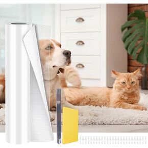 Cat Scratch Furniture Protector 196 x 17 inch Thicken Self-Adhesive Door Protector Couch Protector from Cat Dogs Claws Adhesive Clear Sofa Guard Sticky Tape for Home Supplies