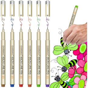 01 Micro Pen, 12 Colors Fine Point Pen, 0.25mm Fineliner Ink Pens for Artist Illustration, Waterproof Archival Ink, Sketching, Anime, Manga, Technical Drawing and Scrapbooking