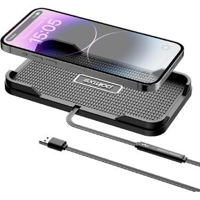 Wireless Charger,POLMXS Wireless Car Charger Chargng pad 15W Fast Wireless Phone Charger Cell Phone Cordless Charger Charging mat Compatible with iPhone 11/12/12/14/15 Galaxy S21/S22/S23/24 (C12Y)